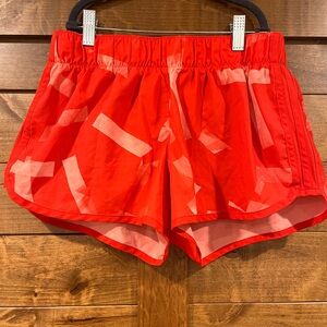 adidas Red/Orange Patterned Women's 3”Athletic Shorts
